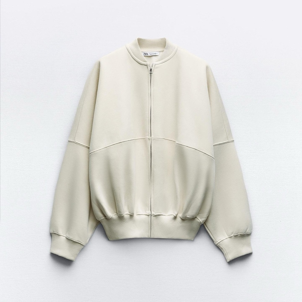 Zara Cream Bomber Jacket